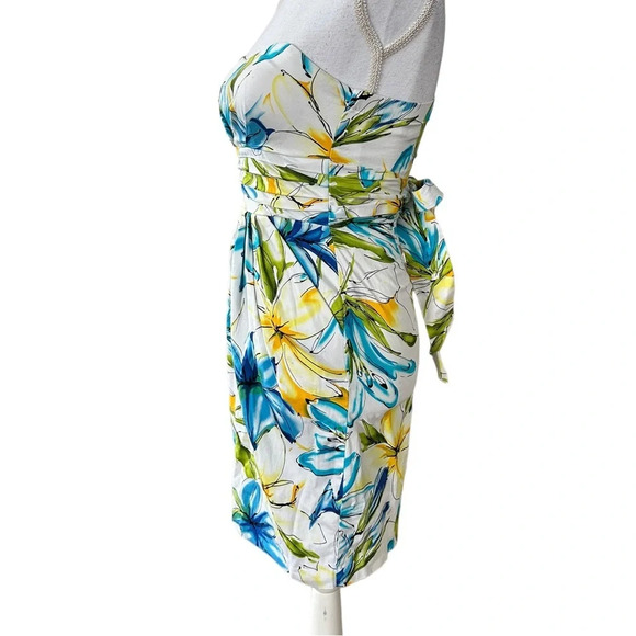 Floral Strapless Mini Dress Juniors Sundress - Picture 4 of 7